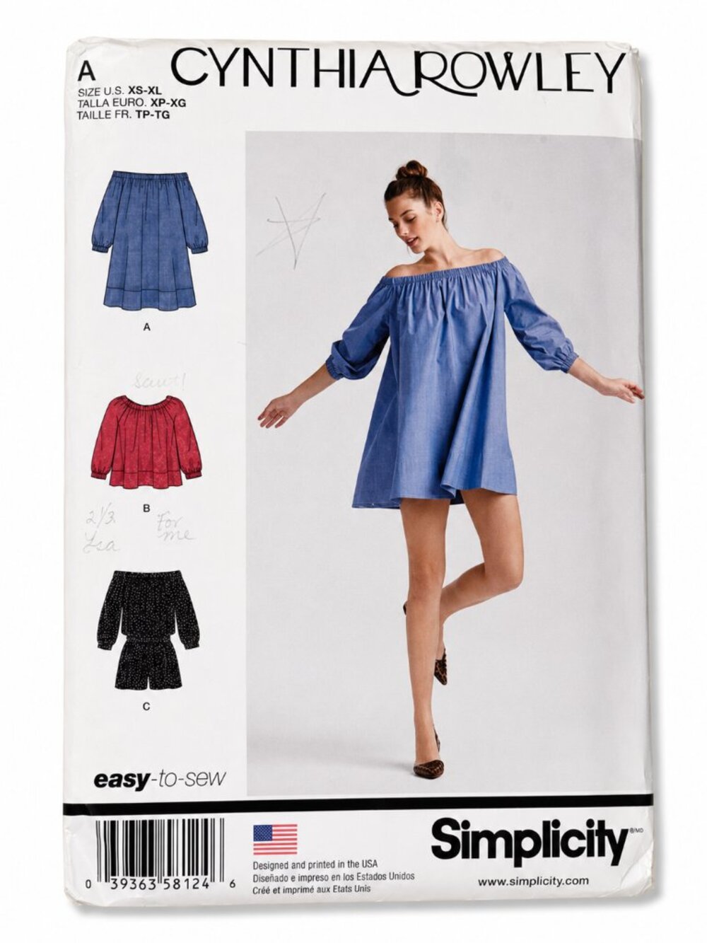 Simplicity 8124 Cynthia Rowley Romper Mini Dress Top Pattern Uncut XS-XL